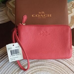 Coach Coral Leather Wristlet